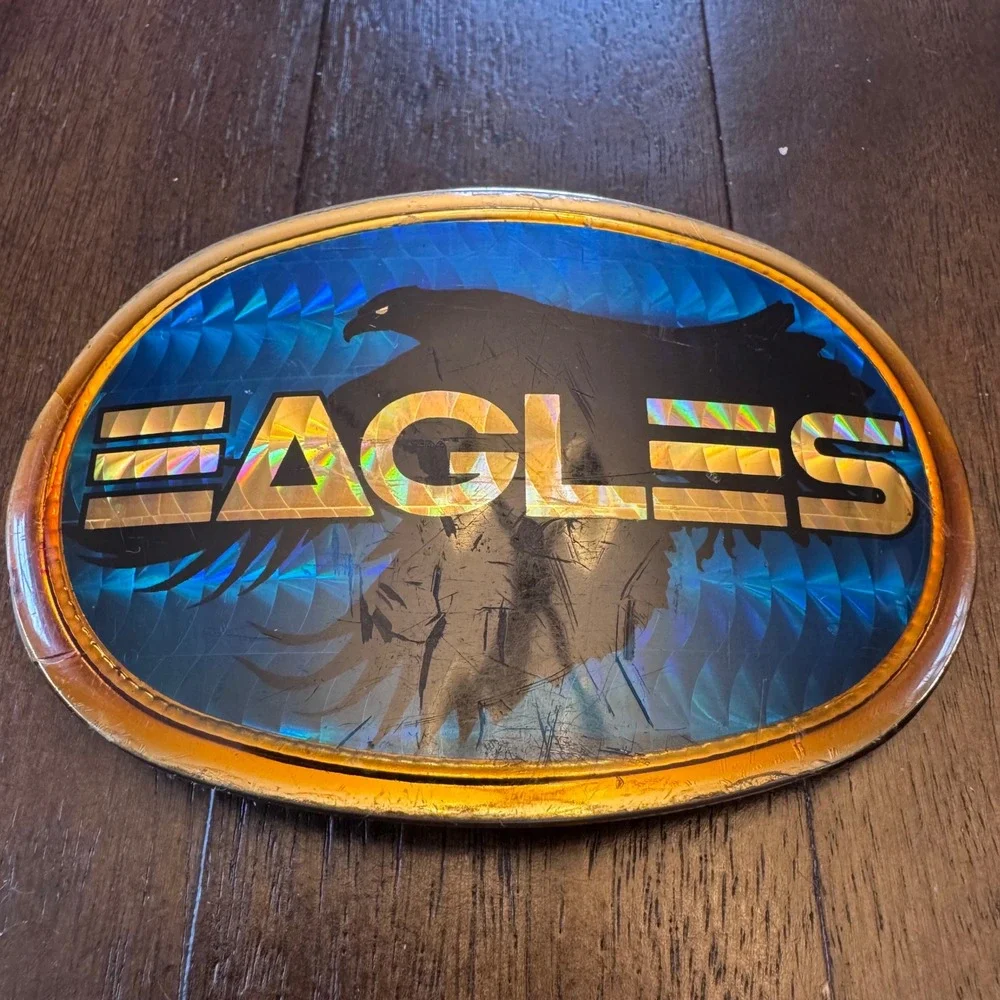 Vintage Eagles Belt Buckle Pacifica‎ Mfg 1977 Oval Metal Western Cowboy